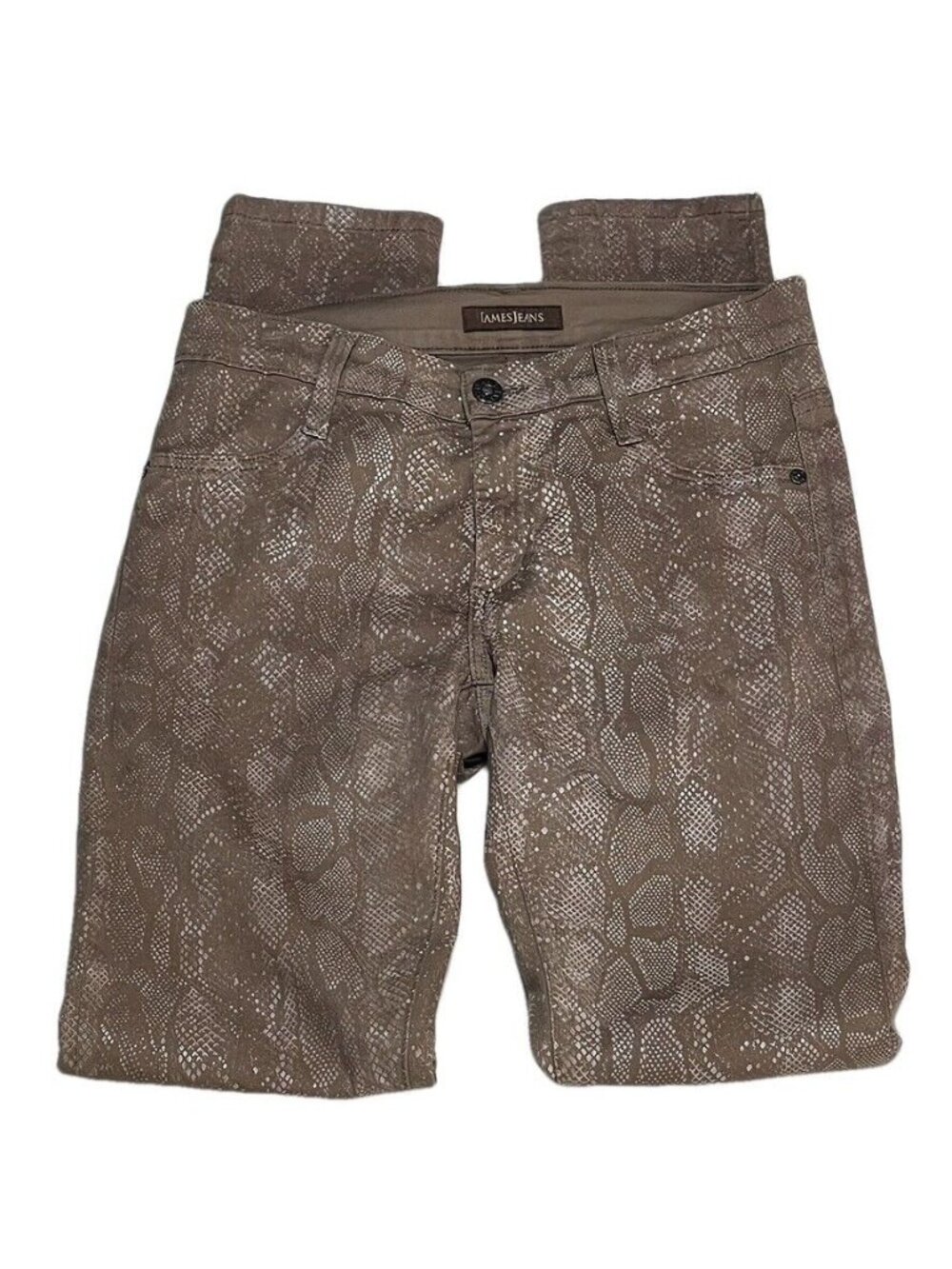 Anthropologie James Jeans Snake Pattern Slim Fit Brown Pants